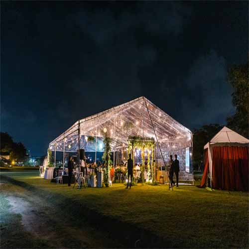 A Roof Marquees(Transparent / white frill)